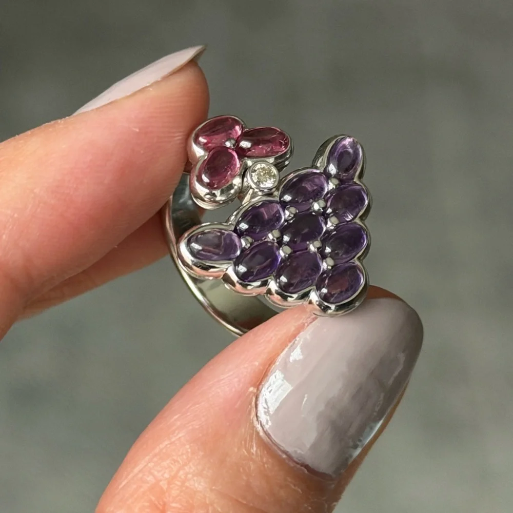 Mauboussin Paris Purple and Pink Amethyst Cluster Ring - Picture 14 of 15